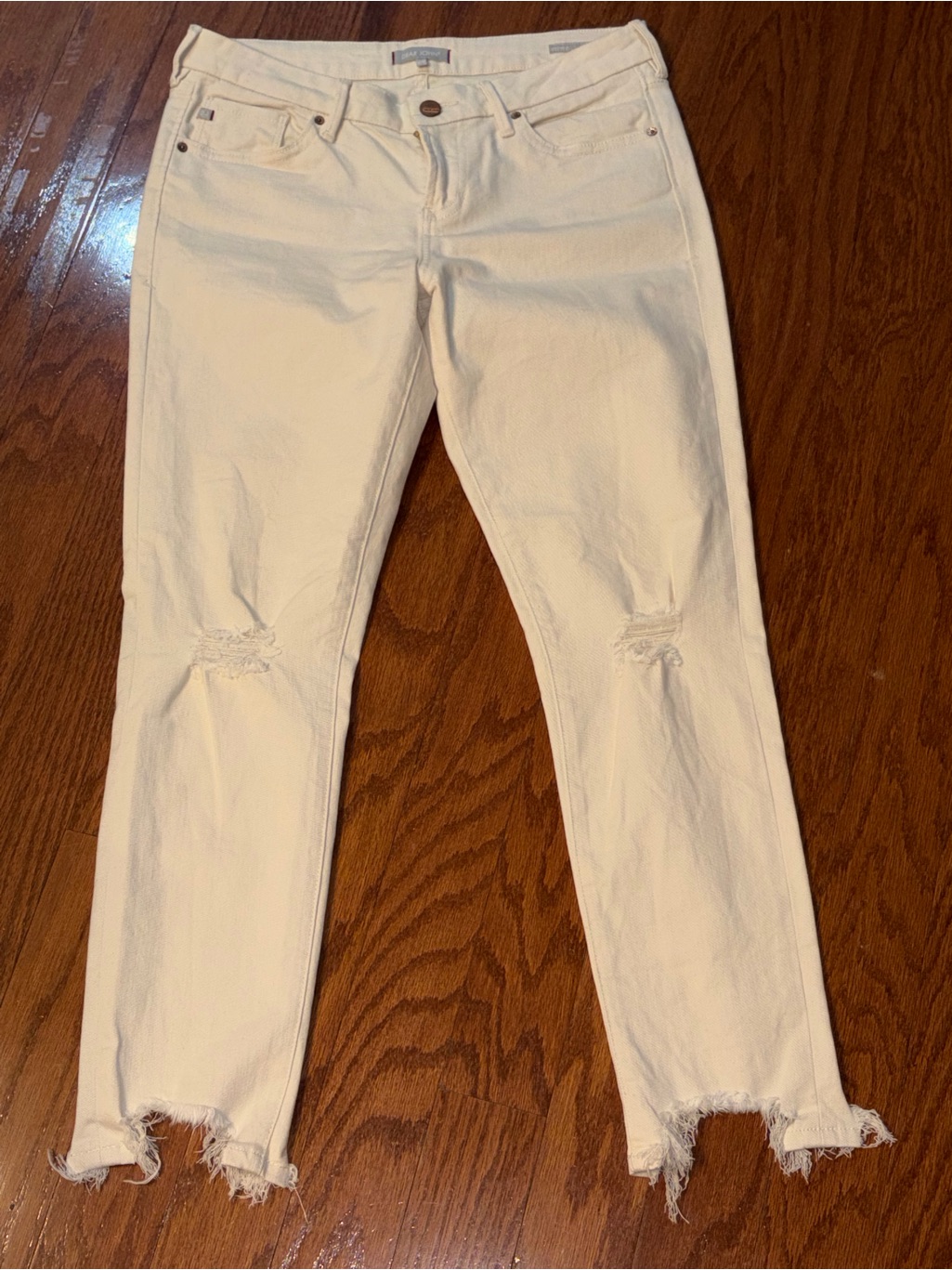 Dear John Women’s Cream Distressed Straight Jeans - Size 29 (027)